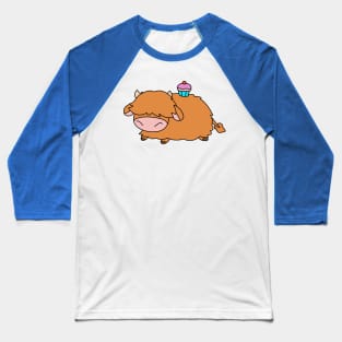 Cupcake Highland Cow Baseball T-Shirt